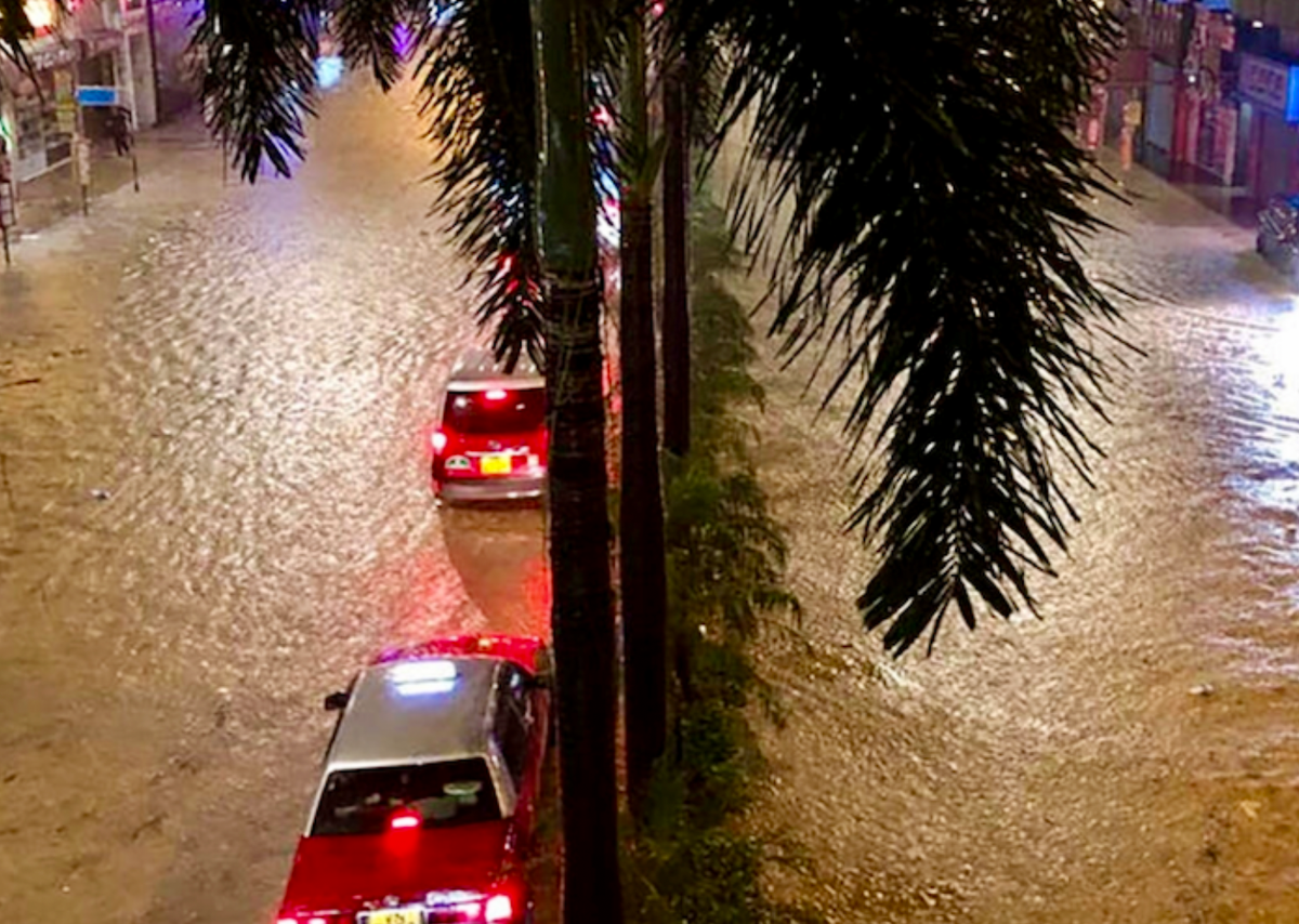 Hong Kong hit with heavy rain, flooding days after typhoon