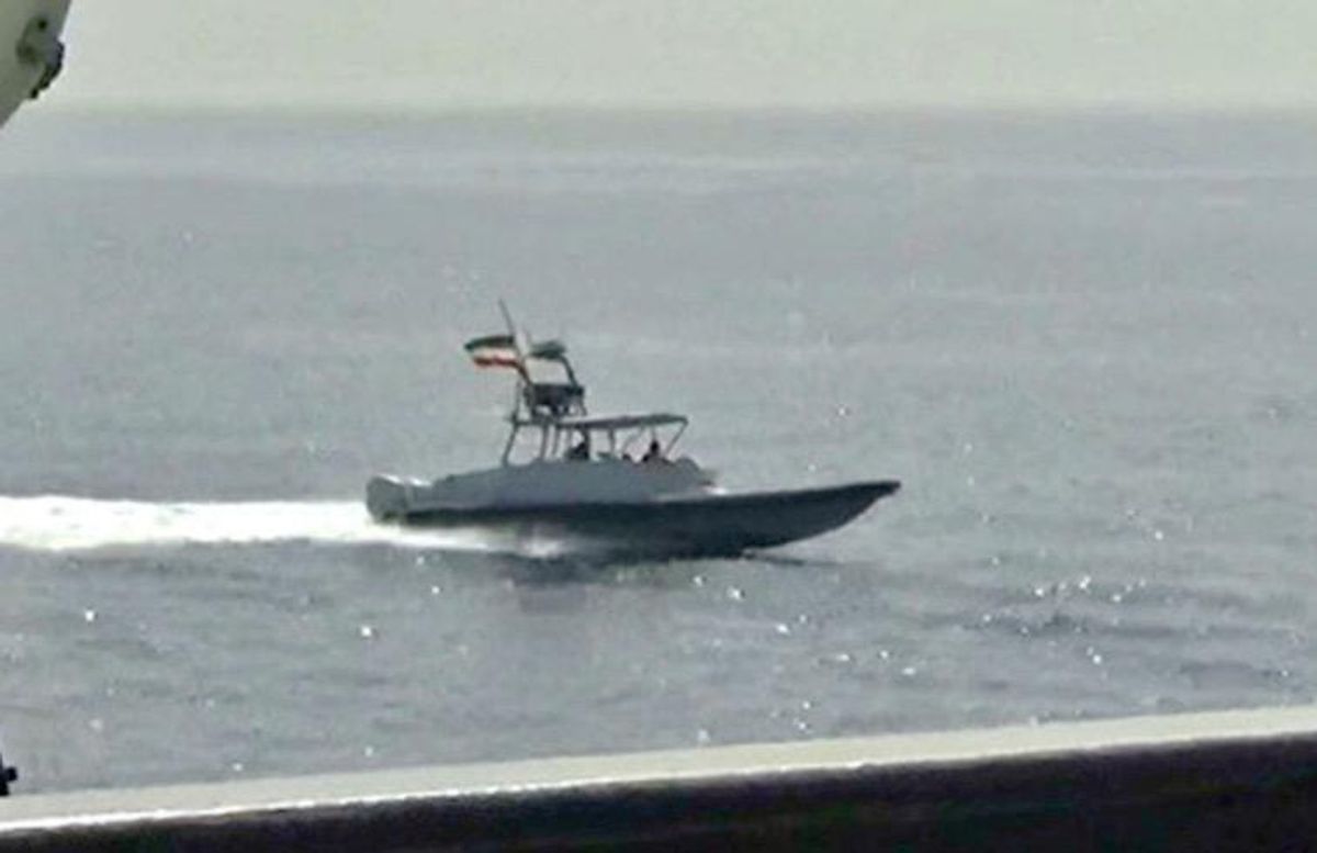 US Navy fires warning flare as Iranian speedboat approaches