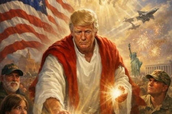 Creator of 'blasphemous' Jesus image is 'riding Trump's coattails' as MAGA troll: expert