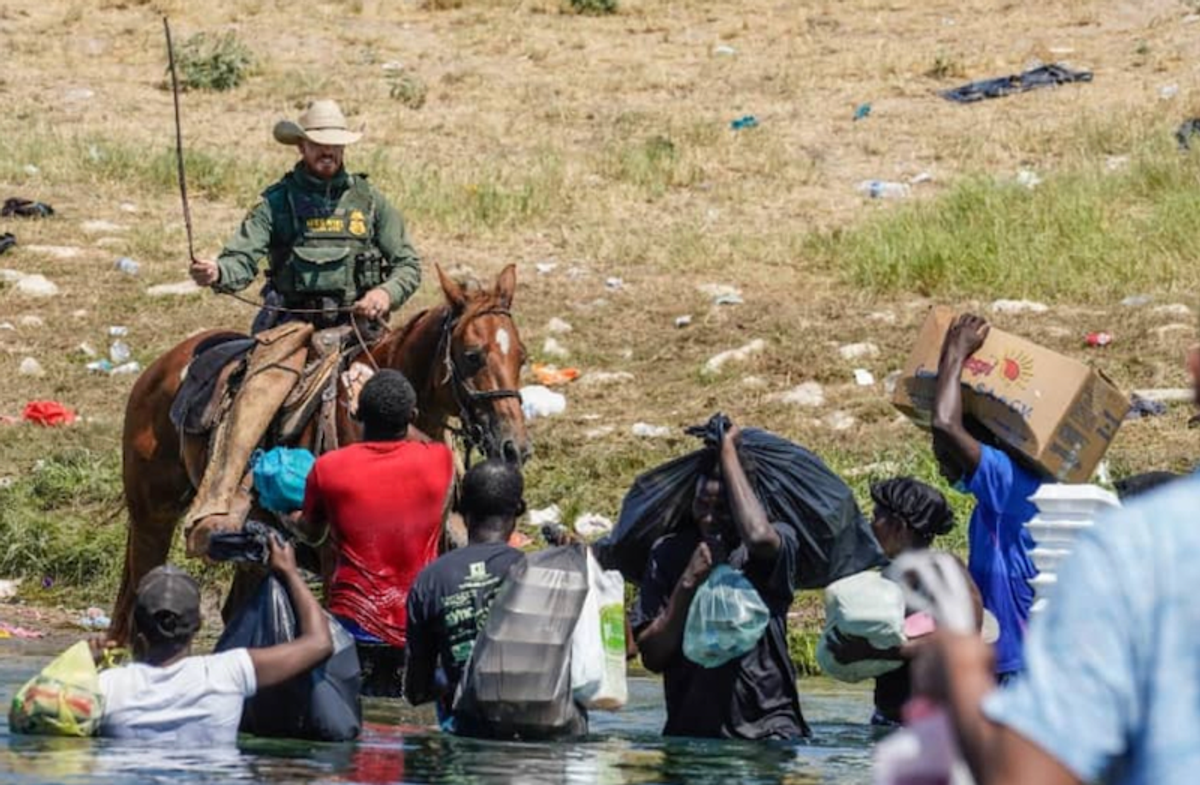 Uproar over mounted border agents turning back Haitian migrants