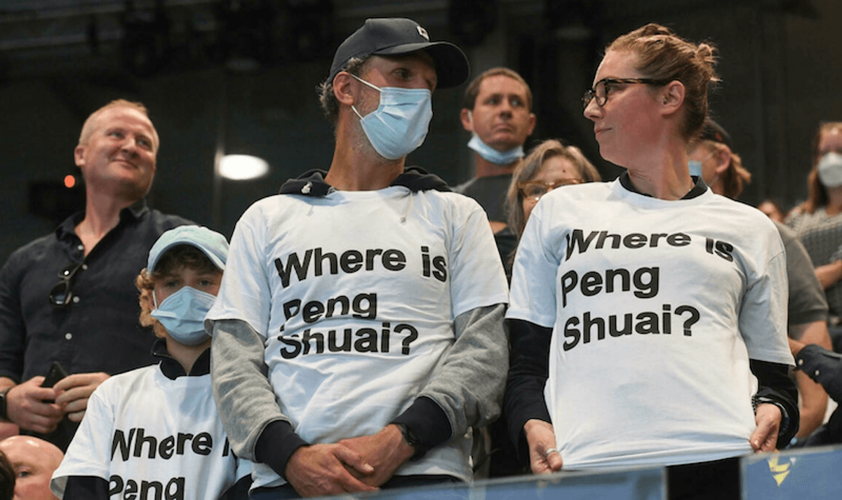 'Where is Peng Shuai?' shirts handed to Australian Open fans