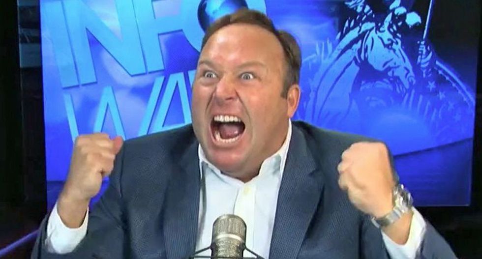 'All-out war!' Screaming Alex Jones berates viewers for not buying more 'amazing products' from InfoWars store