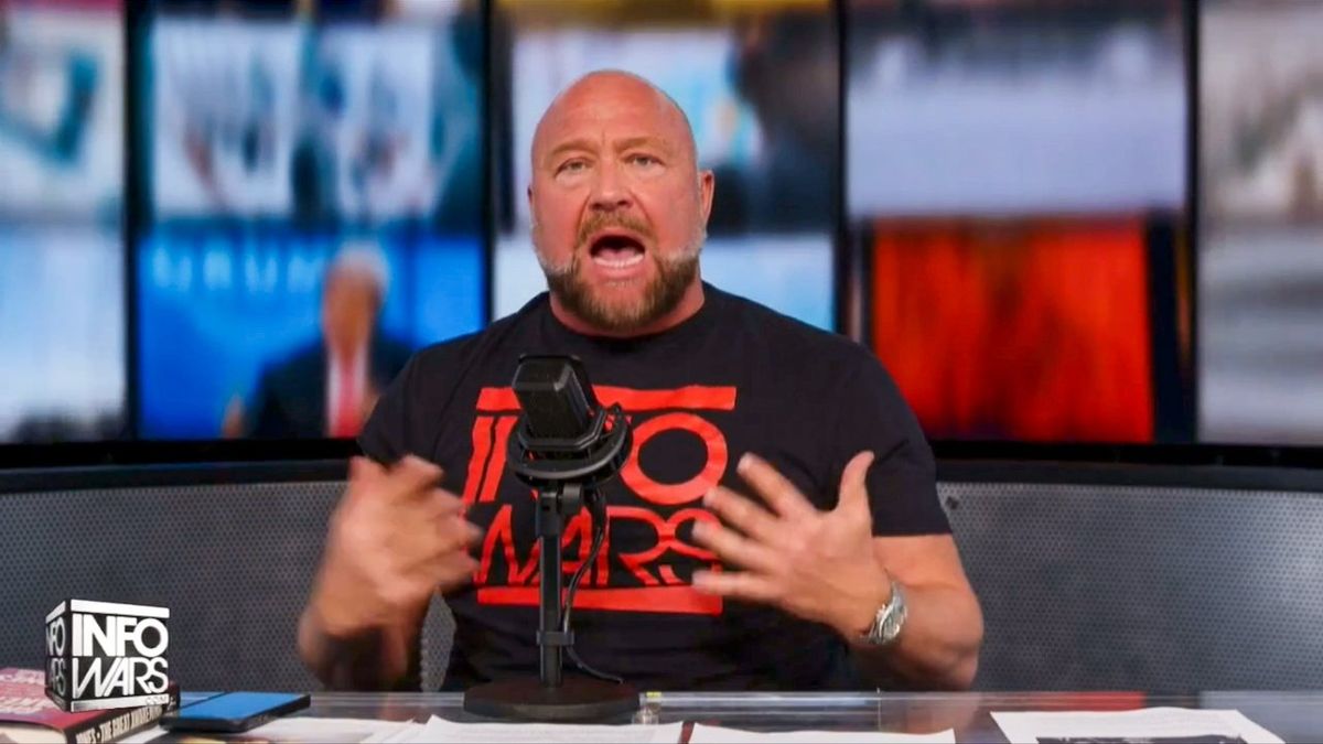 'Infowars has been taken down!' Alex Jones freaks out on air as his website is confiscated