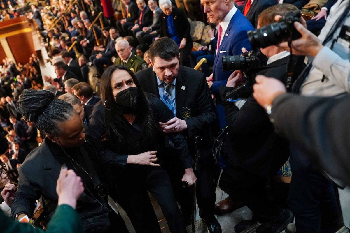 Woman severely injured by Trump's ICE thrown out of State of the Union