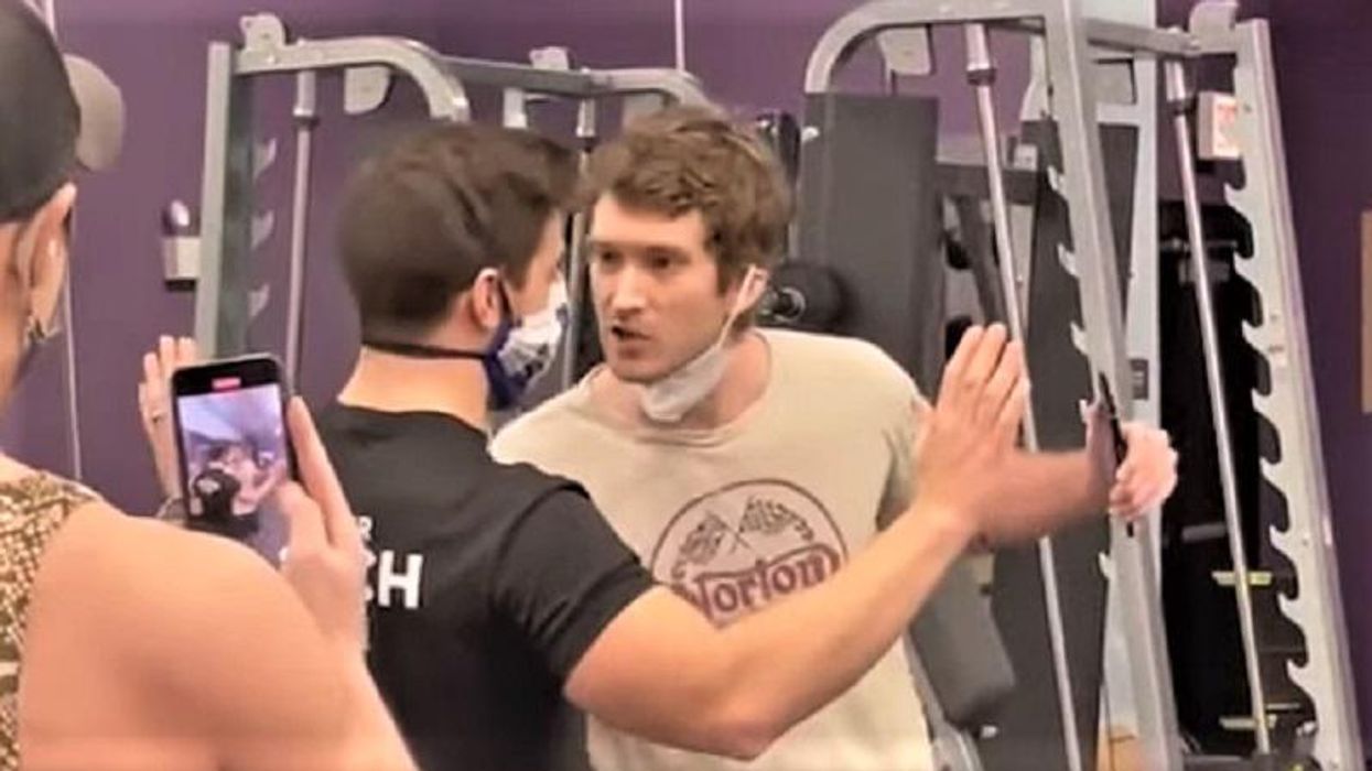 'You're ruining my country!' Man has epic public meltdown after gym trainer asks him to wear a mask