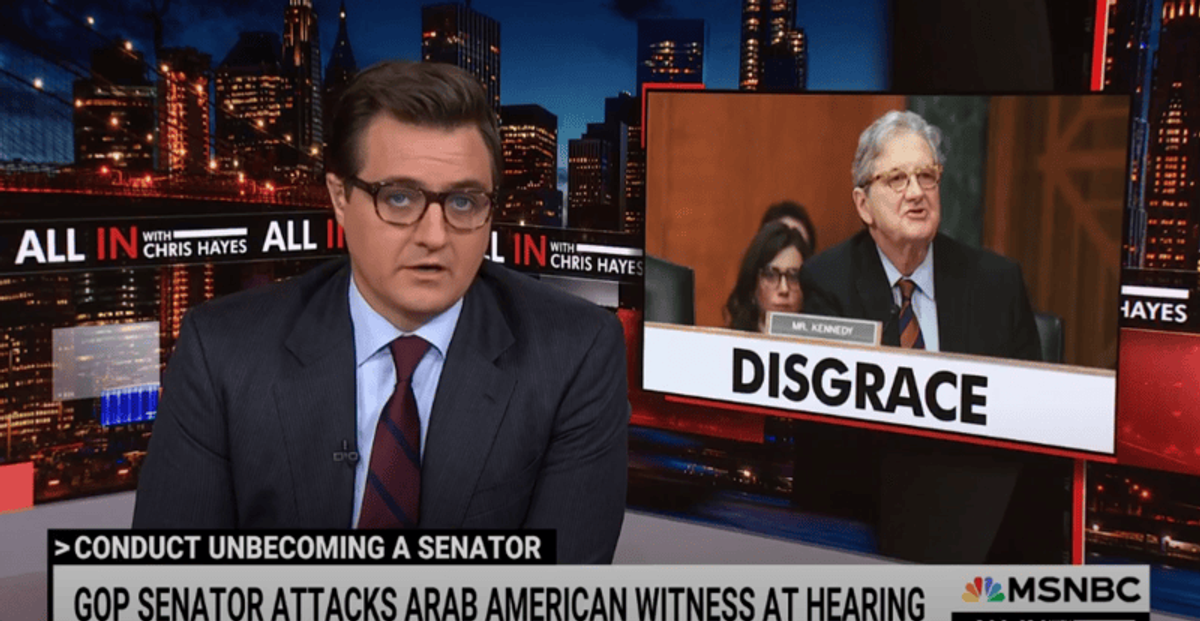 'Disgusting': MSNBC host unloads on Republican's 'rank bigotry' after Senate hearing