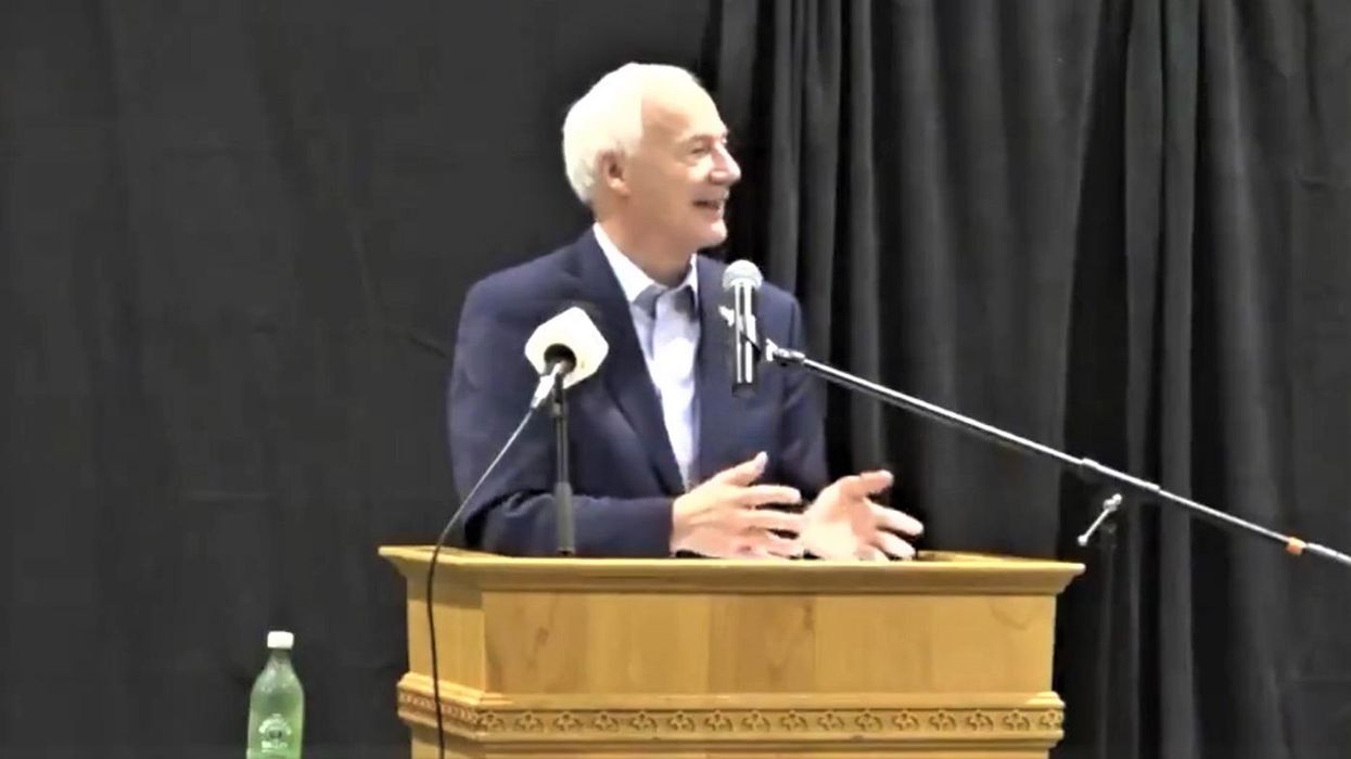 WATCH: Arkansas GOP governor drowned in boos for saying the COVID vaccine doesn't make women infertile