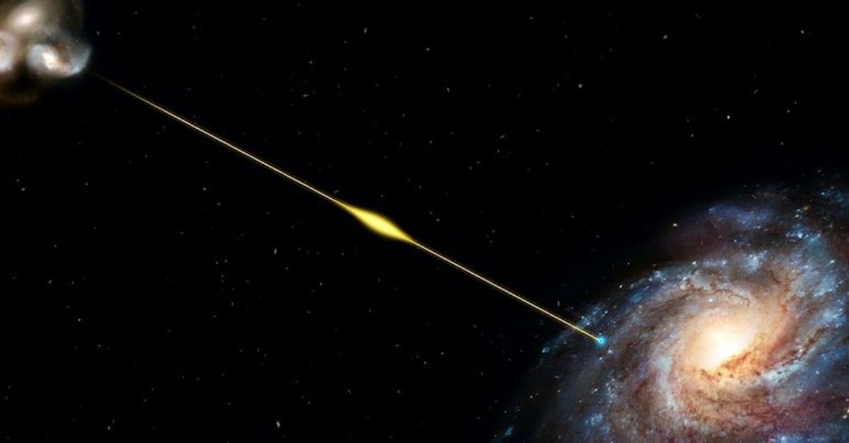 We traced a powerful radio signal to the most distant source yet – a galaxy billions of li