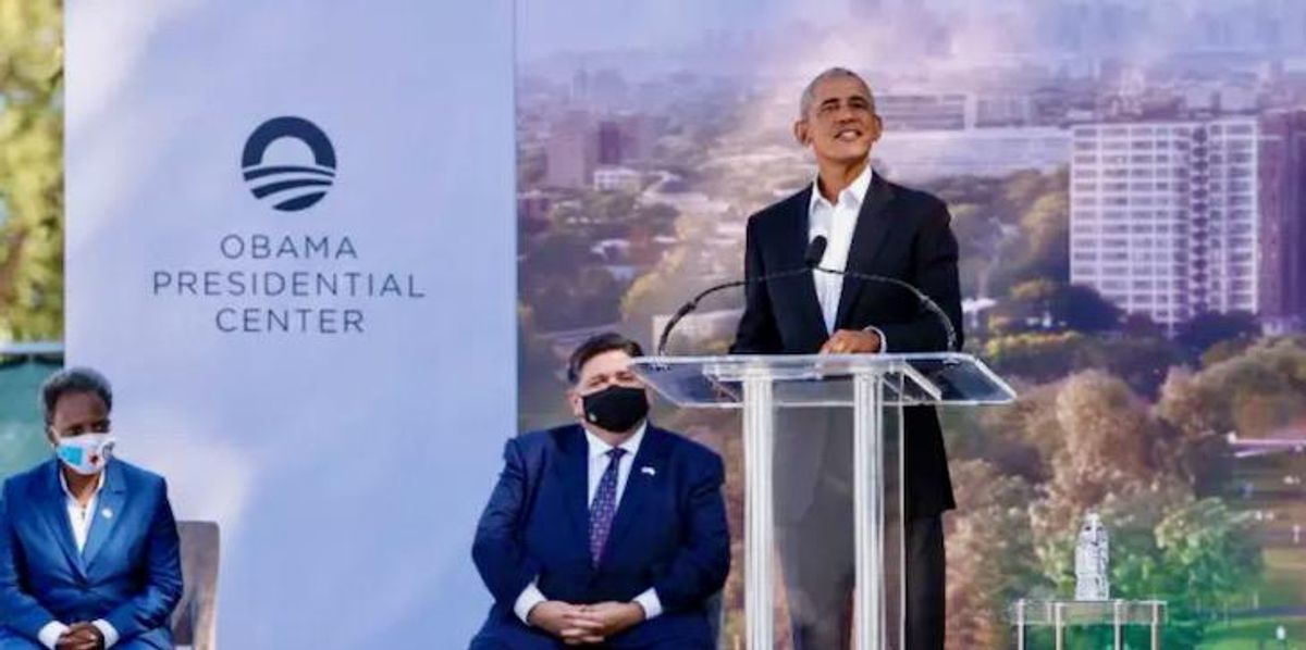 Obama Library Chicago Inscription Obama breaks ground on presidential library in Chicago - Raw Story