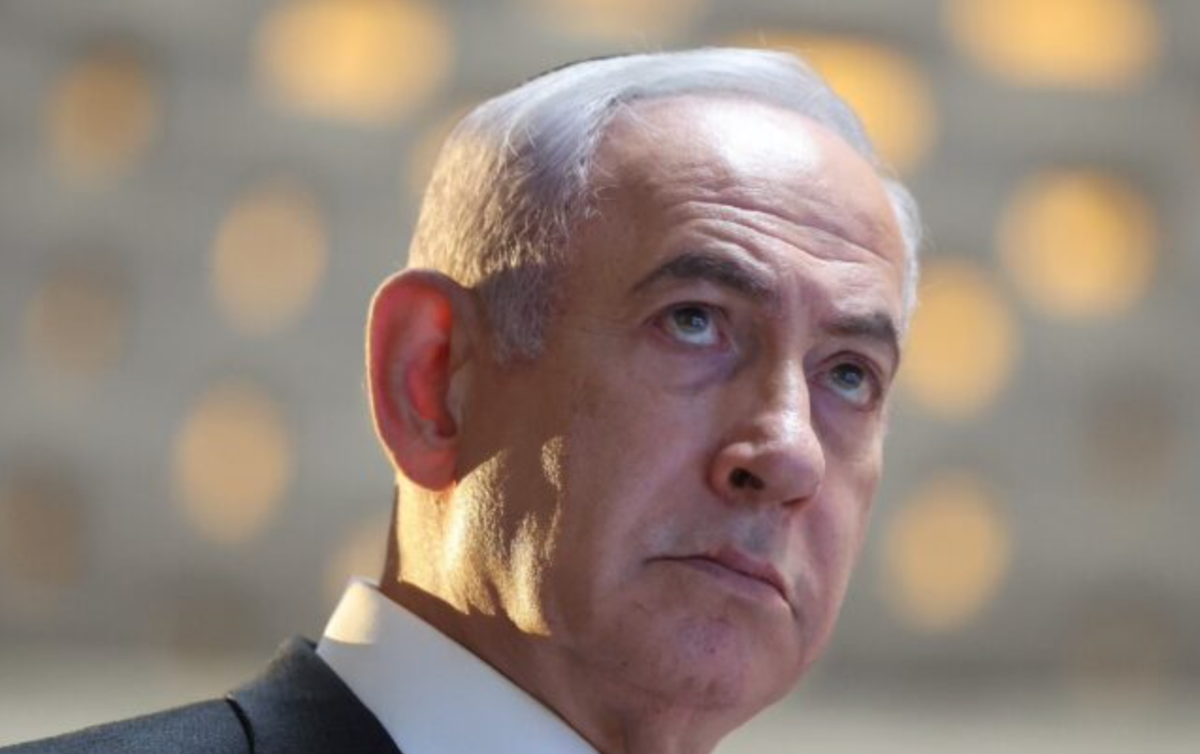 Benjamin Netanyahu looks into the distance 
