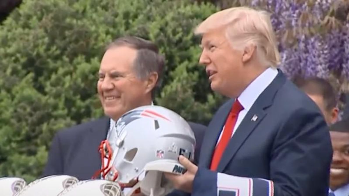 Trump claims Patriots coach Bill Belichick 'hugged and kissed' him on golf course after declining medal: new book