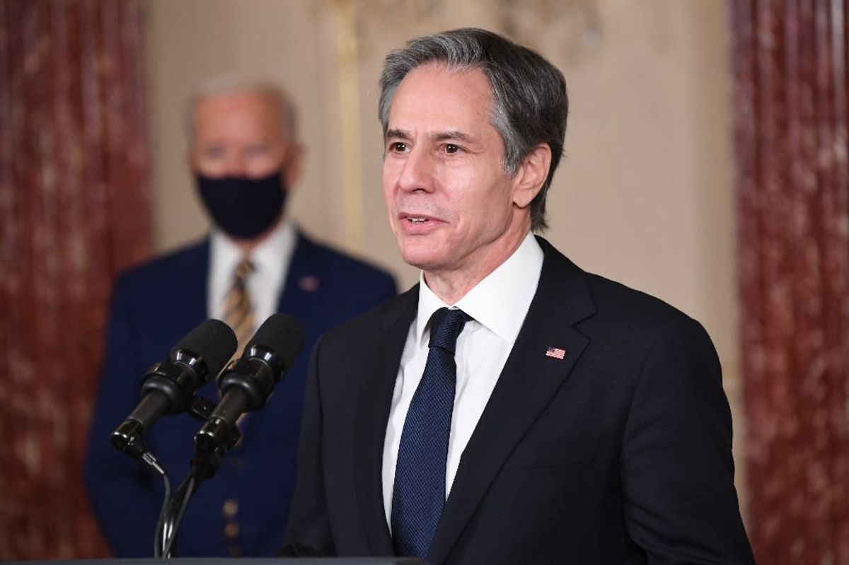US Secretary of State Antony Blinken starts 'international' travel by walking down hall