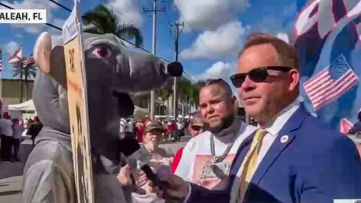 Marjorie Taylor Greene's boyfriend begs man in rat suit not to vote for Joe Biden