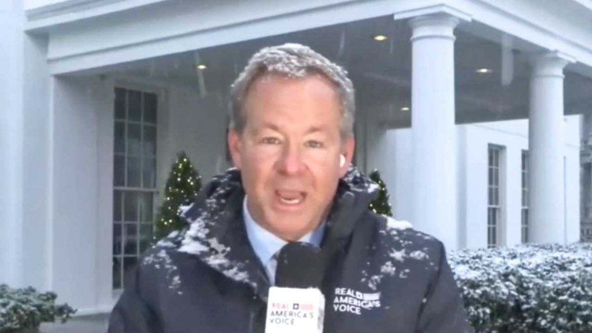 'I may need bail money': MAGA reporter loses it making snow angels on White House lawn
