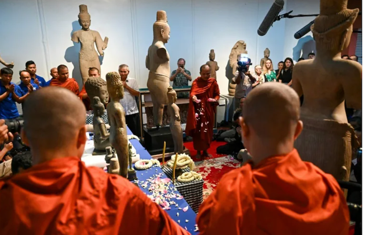 Trafficked Cambodian artifacts returned from U.S.