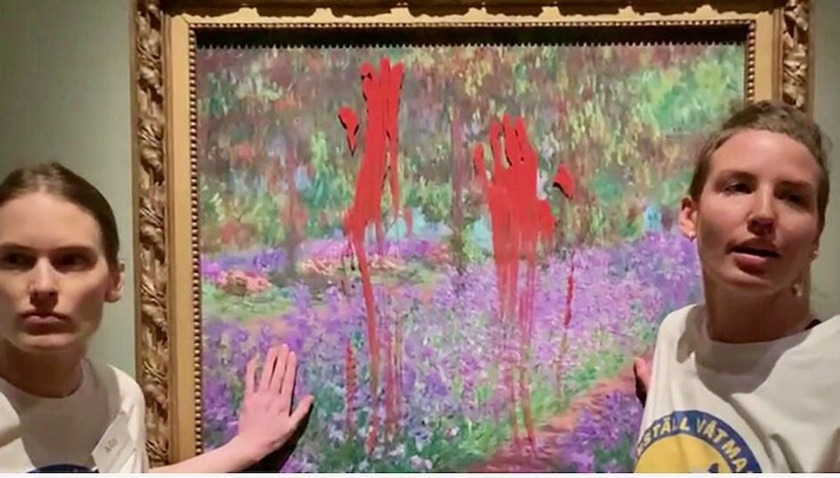 Environment activists smear paint on Monet work in Stockholm