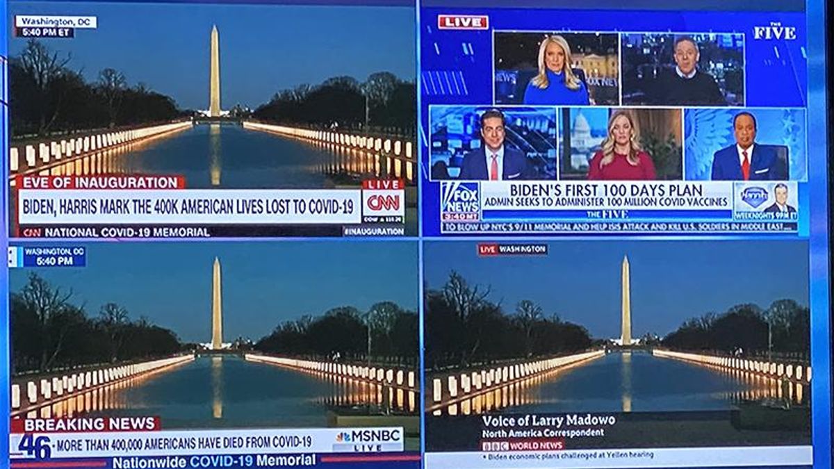 Fox News refuses to cover COVID remembrance ceremony as the nation mourns 400,000 lives lost