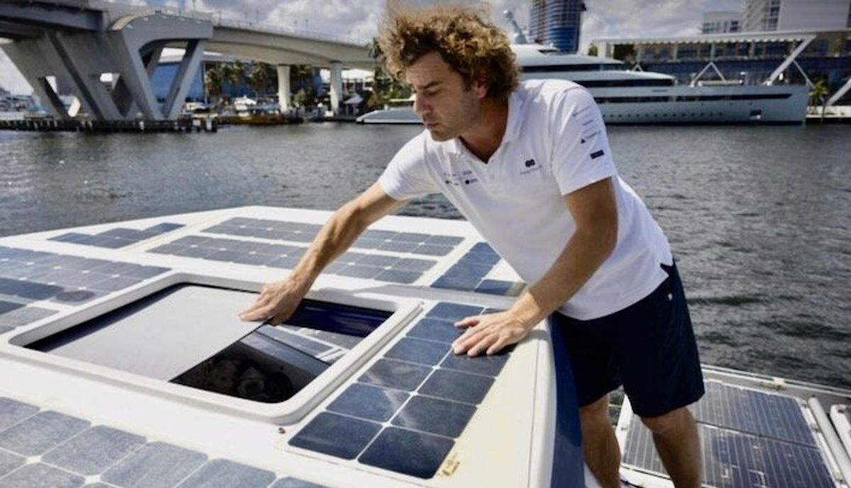 Zero-emission ship nears finish of round-the-world voyage