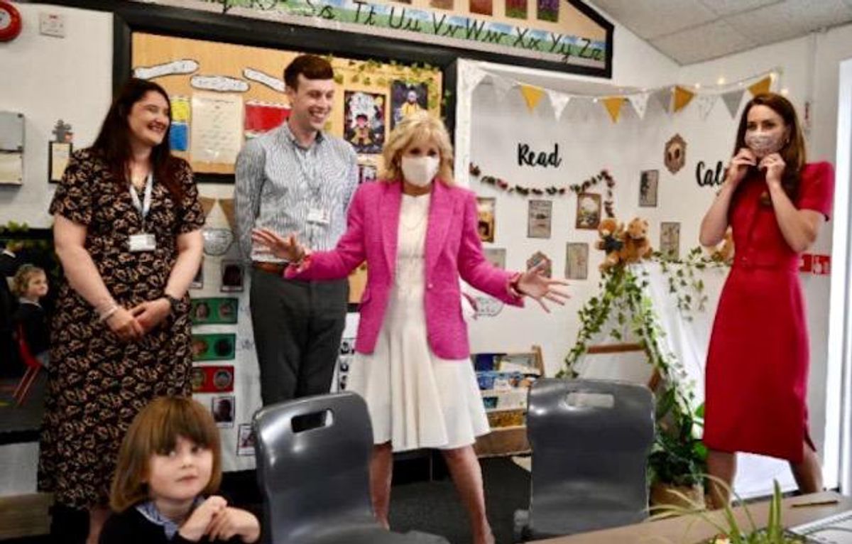 Jill Biden and Kate meet Greta's literary avatar at G7