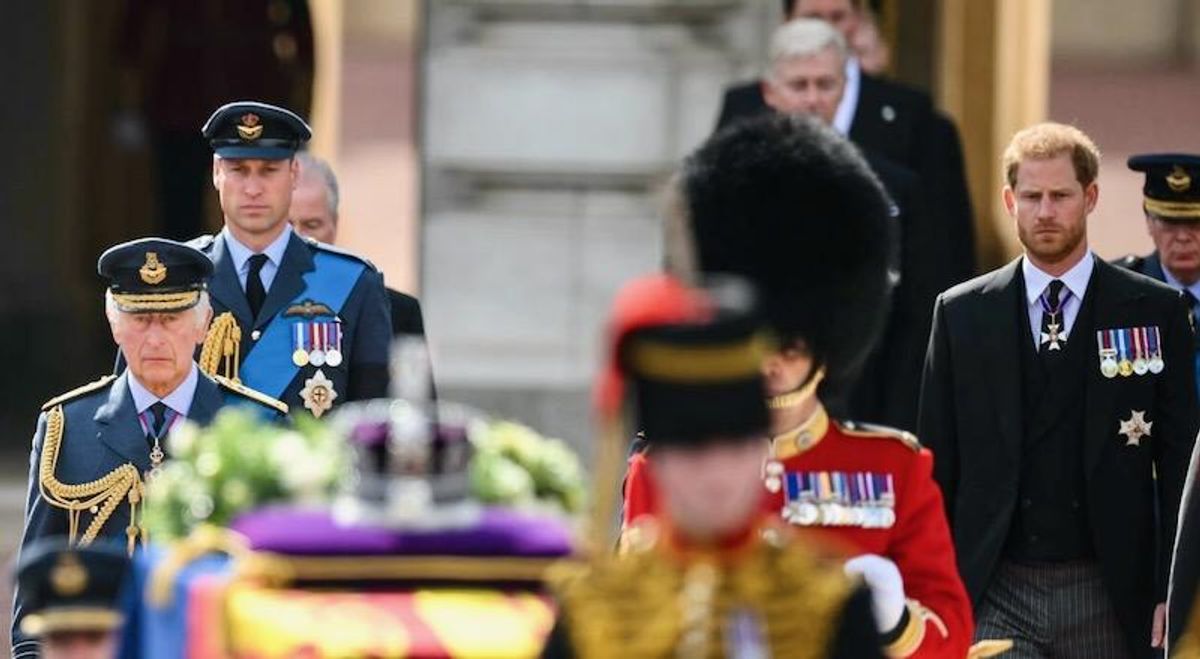 History evoked as William, Harry walk behind queen's coffin