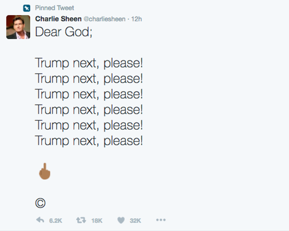Charlie Sheen Tweet