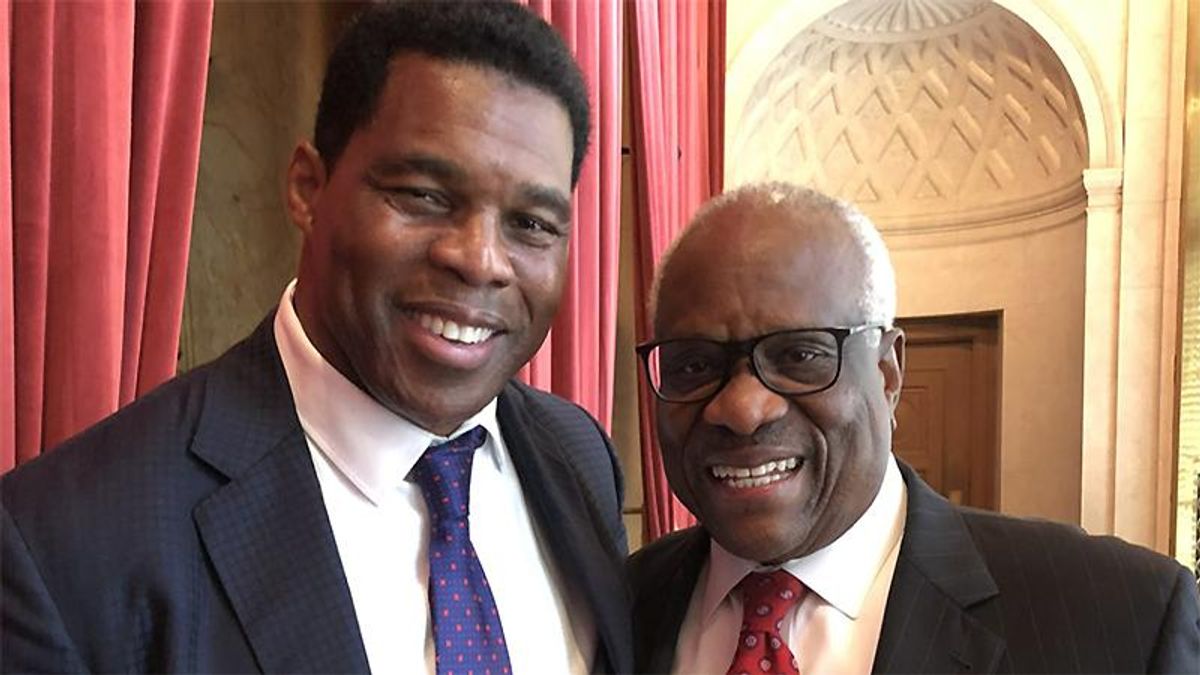 Clarence Thomas with Georgia Senate candidate Herschel Walker (Photo: Walker campaign)