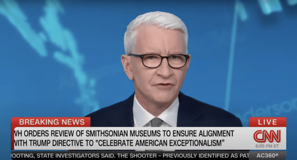 'Fail': CNN's Anderson Cooper mocks Trump's attempt to 'purge' Smithsonian