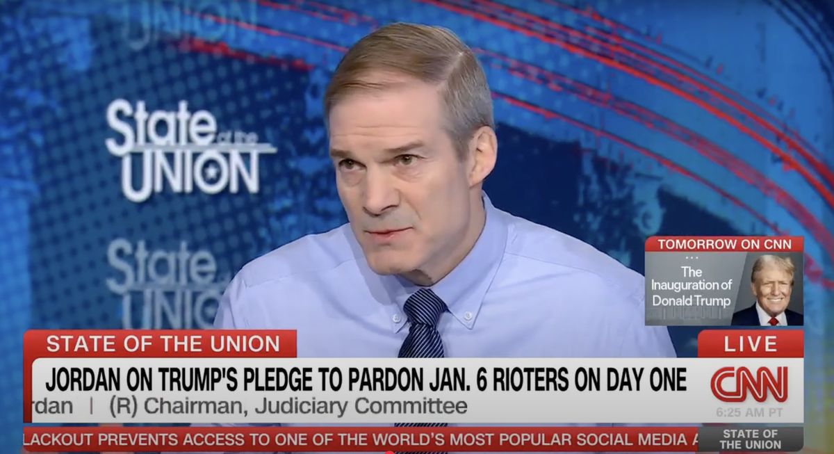 'Maybe they shouldn't be': Jordan cornered on CNN over pardons for violent J6 rioters