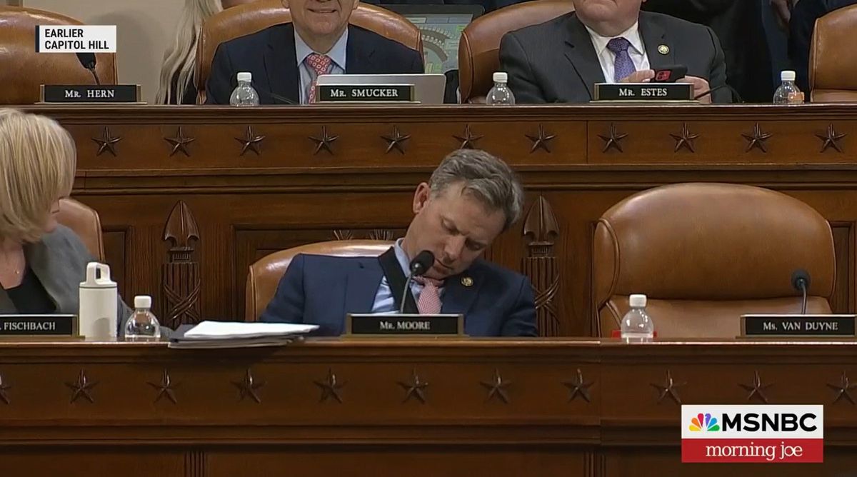 'Tired of Waiting': Republican congressman caught getting beauty rest during big hearing