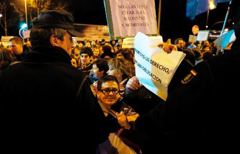 Thousands of pro-choice activists march in Spain over new abortion restrictions