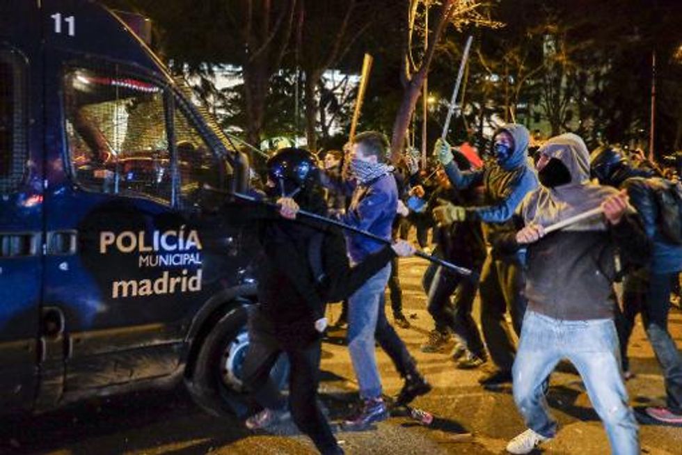 Spanish police arrest 24 protesters in Madrid after anti-austerity demonstration