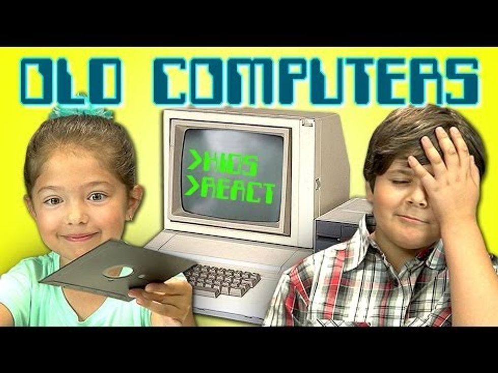 Little kids react to old computers