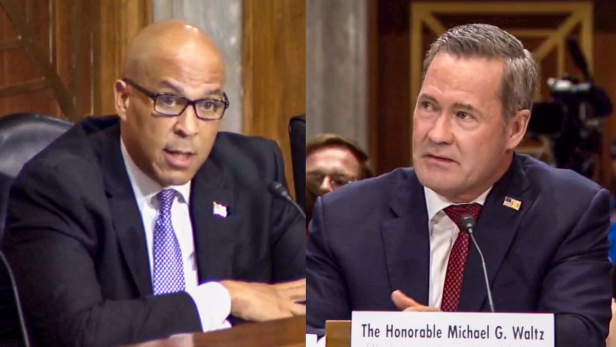 'Cowardice!' Cory Booker loses it after Mike Waltz blames Biden for Signalgate