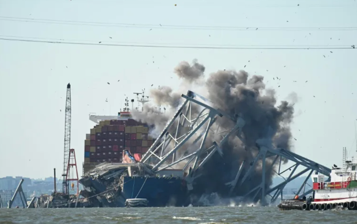 U.S. authorities demolish part of collapsed Baltimore bridge