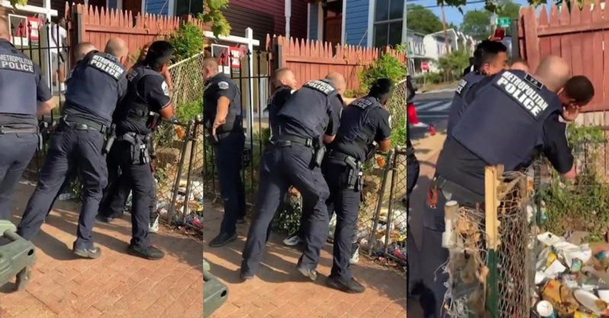 Viral video shows white DC cop punching black man 12 times as other officers do nothing to stop him