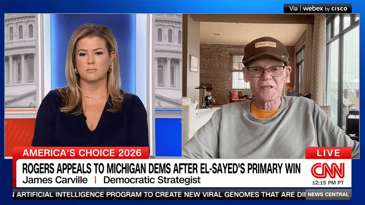 Cranky James Carville gets fired up on CNN over historic Dem win