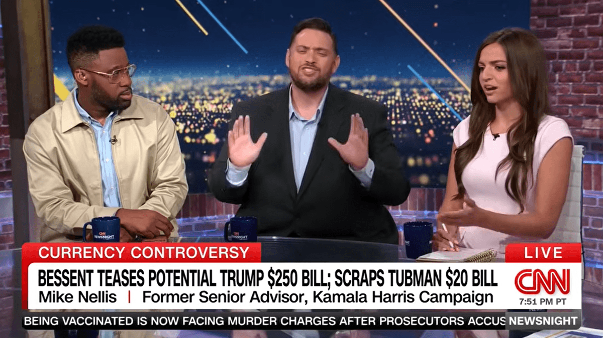 'Stop, my god': Fiery CNN debate breaks out with Trump loyalists over faces on money