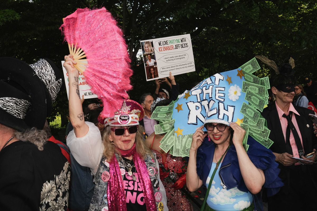 Met Gala hit with crude anti-Bezos protests
