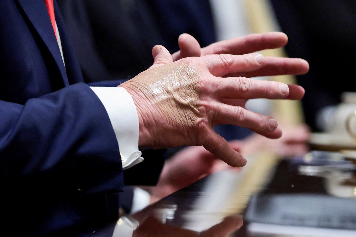 'It's a sign!' New White House photo of Trump 'with devil horns' sparks online frenzy