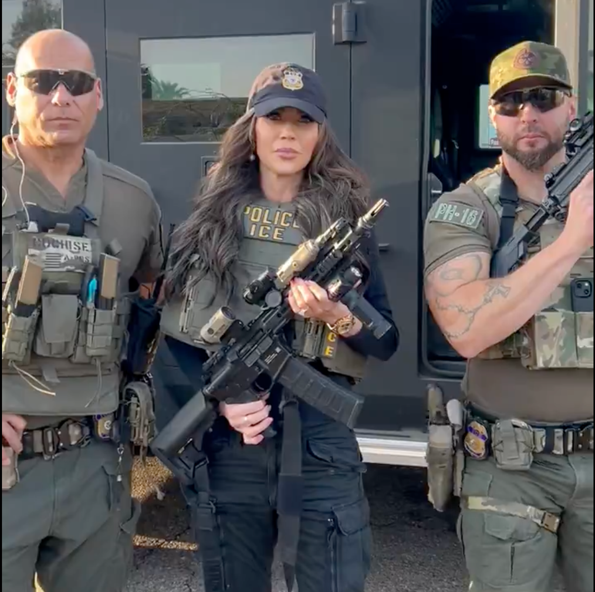 'Muzzle down!' Kristi Noem shocks as she points gun at officer's head in video