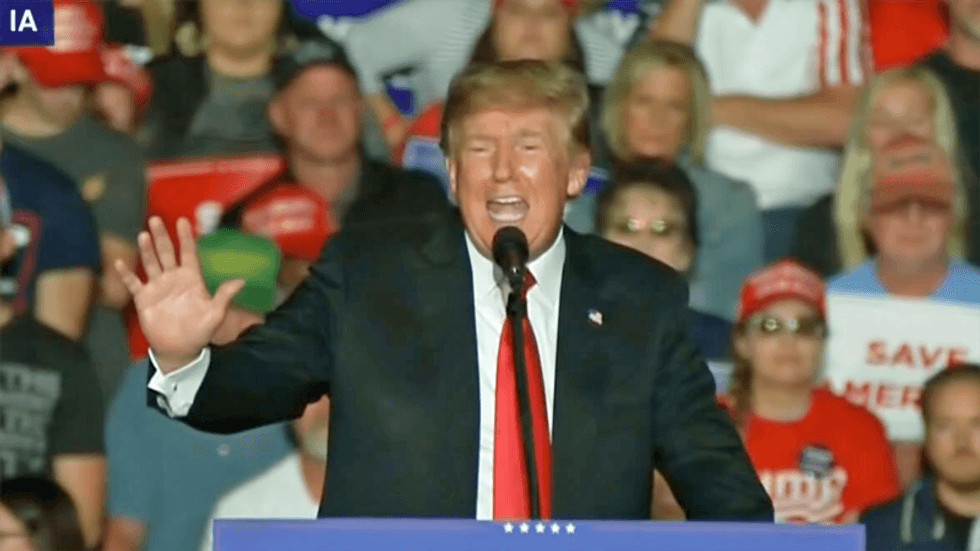 WATCH: Trump brags about refusing to concede the 2020 election during Iowa rally rant