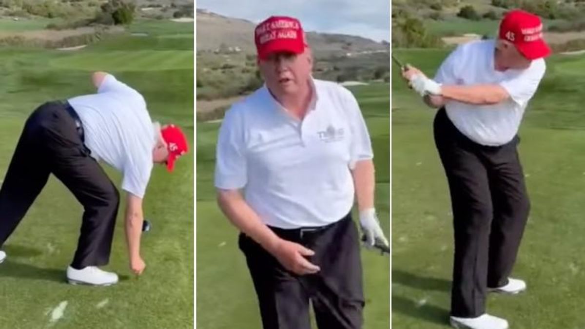 WATCH: Trump declares himself victor of 2024 election while teeing off at golf course