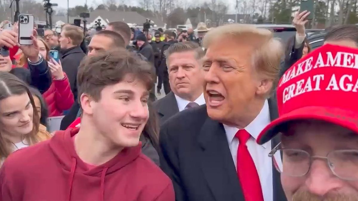 Trump flirts at New Hampshire polling station: 'You got a good-lookin' mom'