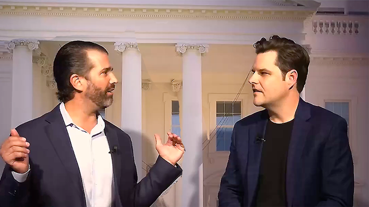 Matt Gaetz and Donald Trump Jr. think they know what's wrong with America