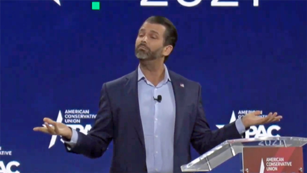 Donald Trump Jr bombs at CPAC -- and gets scorched for lying that 'radical' Dems 'banned the Muppets'