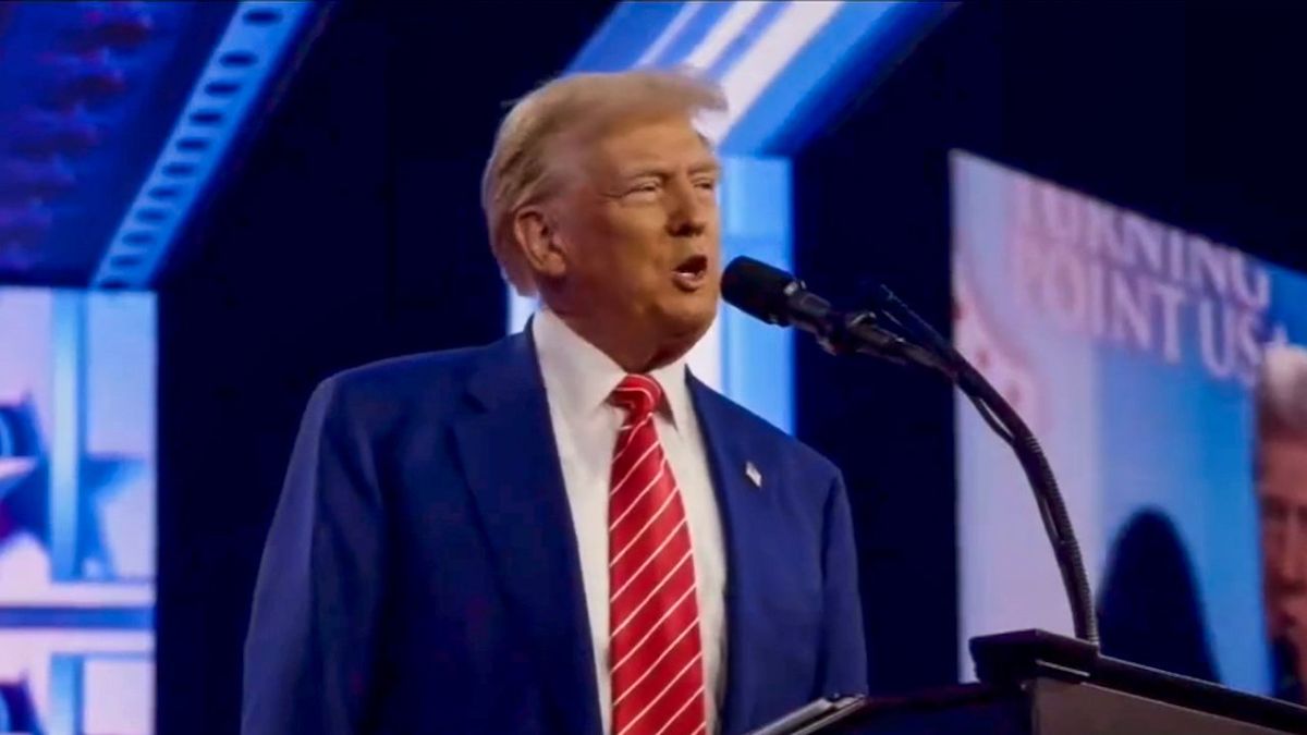 'I don't want to go': Trump complains about walking down stairs at MAGA conference