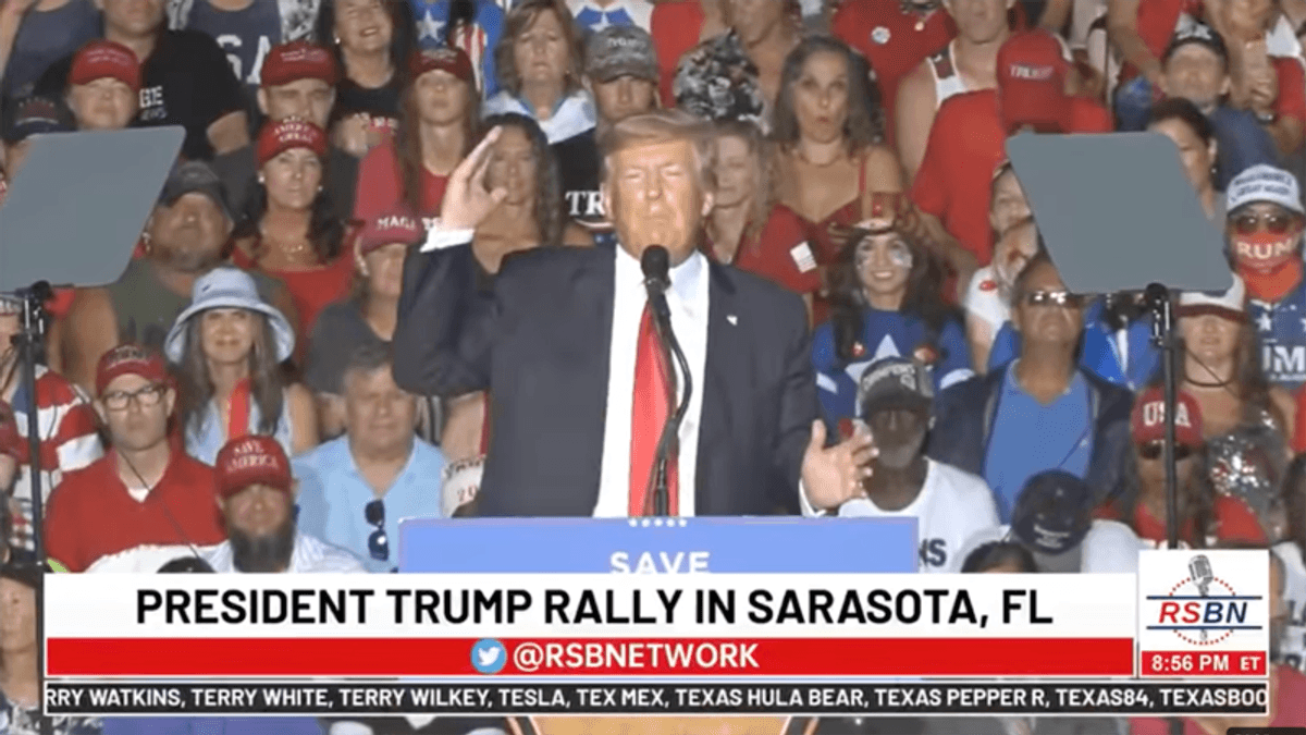 Trump praises 'our ancestors' for crushing fascism at Florida rally