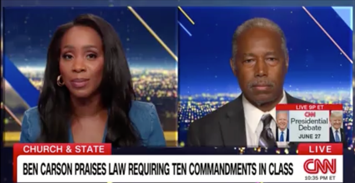 Ben Carson put on the spot on CNN over Louisiana's Ten Commandments school mandate