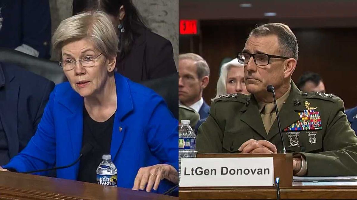 'Stop playing dodgeball!' Elizabeth Warren corners Trump nominee on 'illegal orders'