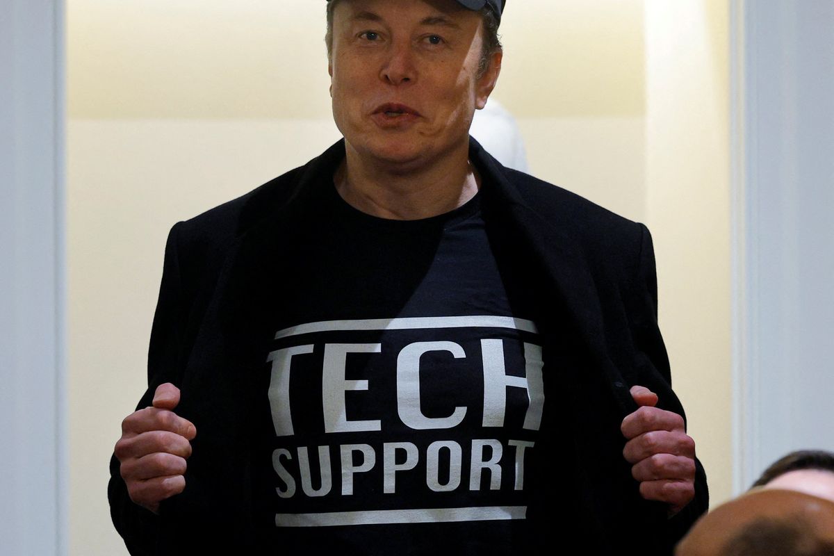‘You’re not supposed to be asking that’: Trump refuses to answer questions about Musk